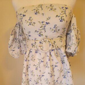 Forever 21 White Off-the-Shoulder Mini-Dress